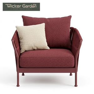 Ensemble <span class=keywords><strong>de</strong></span> <span class=keywords><strong>salon</strong></span> <span class=keywords><strong>de</strong></span> <span class=keywords><strong>jardin</strong></span> moderne en rotin tressé avec structure en alliage d'aluminium - Meubles <span class=keywords><strong>de</strong></span> <span class=keywords><strong>jardin</strong></span> résistants aux UV pour balcons et salons - Product Image 4