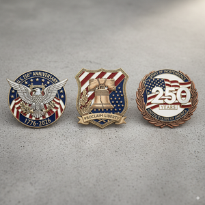 大胆なアメリカスピリットレガシー250周年記念モダン装飾スタイリッシュな愛国コレクターユニークカスタムエナメルお土産ピン - Product Image 1