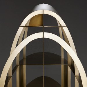 Estantería dorada creativa de lujo ligera de Italia, diseño de gama alta, sala de estar partición para, exhibición de whisky, estante de suelo multicapa - Product Image 5