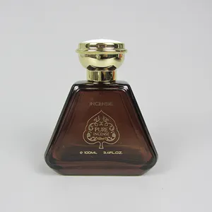 Botol tinta Arab, Arab mewah 100ml sederhana Oud parfum minyak Attar dengan pewarna cokelat