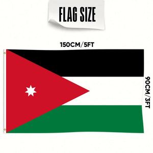 Drapeaux de Jordanie en gros 3x5 pieds, en polyester 68D/100D, personnalisables avec tous les motifs des nations, livraison rapide d'un fournisseur fiable - Product Image 4