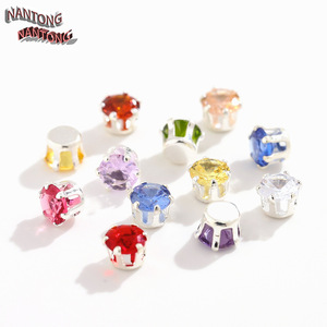 Piedras redondas de circonita NANTONG con engaste de seis puntas, cristales de colores para la fabricación de pulseras, accesorios de joyería DIY. - Product Image 4
