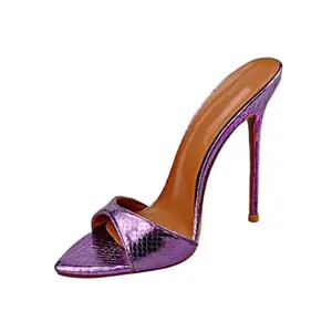 NSH047 Fashion wanita hak tinggi ujung runcing sandal desainer wanita buatan tangan