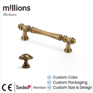 Maniglie <span class=keywords><strong>per</strong></span> <span class=keywords><strong>Mobili</strong></span> in Stile Europeo Vintage, Pomelli <span class=keywords><strong>per</strong></span> Cassetti in Lega di Zinco, Finitura Bronzo Antico <span class=keywords><strong>per</strong></span> Accessori da Cucina - Product Image 1