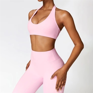 Comfort Fitness Hollow Active Wear Sexy Back Custom Logo Yoga Gym Workout Top Halter Sports Running <strong>Bra</strong> for Women - Product Image 5
