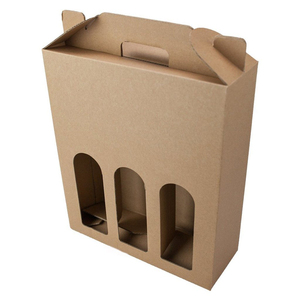 Portador reutilizable de la cerveza del vino del papel Kraft 2 o 3 porta botellas caja - Product Image 5