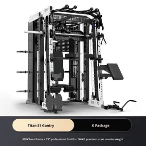 Rack de Sentadillas Metálico Comercial Plegable <span class=keywords><strong>Multifuncional</strong></span> para Gimnasio <span class=keywords><strong>en</strong></span> Casa, Máquina Smith y Rack de Press de Banca para <span class=keywords><strong>Entrenamiento</strong></span> Integral - Product Image 2