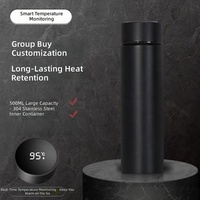 Termo Inteligente con Pantalla de Temperatura de 17 oz, Botella de Agua Aislada de Acero Inoxidable 304, Pantalla Táctil, Logotipo Personalizado, Taza de Viaje