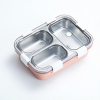 Boîte à lunch isotherme en acier inoxydable 304 à 3 compartiments, anti-fuite, sans BPA, vente en gros, très populaire en Inde