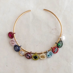 Pendentifs ovales géométriques en cristal <span class=keywords><strong>de</strong></span> cuivre étanche, breloques pierres <span class=keywords><strong>de</strong></span> naissance, couleurs assorties, pour cadeaux et bijoux en gros - Product Image 6