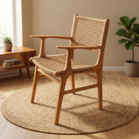 Chaise de salle à manger Home Basket Ziva en bois de teck et rotin Wildwood