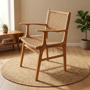 ตะกร้าไม้สักและหวายสำหรับใช้ในบ้านเก้าอี้รับประทานอาหาร Ziva wildwood - Product Image 2