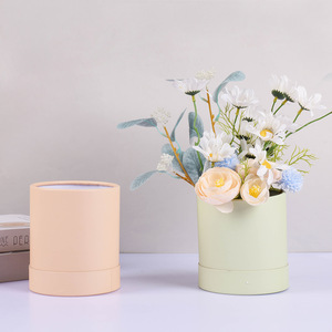 Confezione regalo artigianale con stampo per artigianato e <span class=keywords><strong>regali</strong></span>, scatola di fiori di carta ecologica a tubo tondo di lusso - Product Image 2