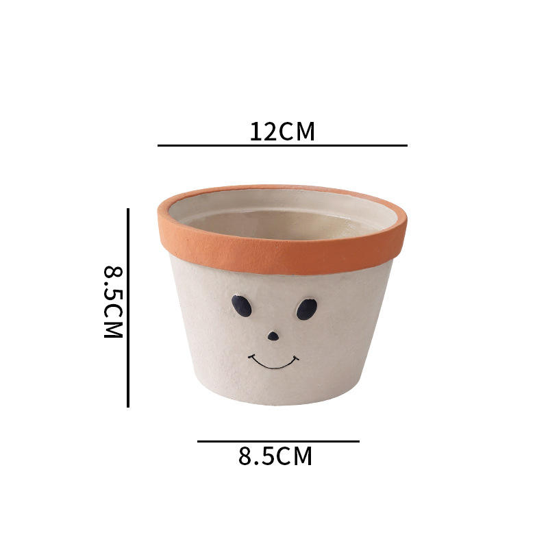 Grey-Cement smiley face small size 12cm