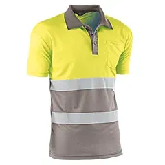 Polo - HV720BCGRIS S Wales - Colore: Giallo fluorescente/grigio - Bande riflettenti con motivo a occhio di uccello (tre pezzi) - Product Image 2