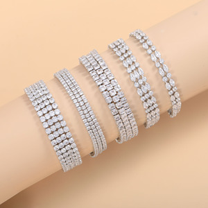 Fashion Cuff <b>Bracelets</b> <b>Copper</b> Alloy Channel Setting Party Jewelry Women's <b>Bracelet</b> - Product Image 1