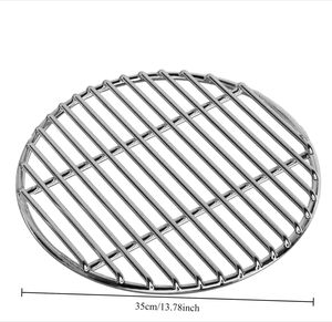 Rejilla Redonda de Acero Inoxidable de <span class=keywords><strong>14</strong></span> Pulgadas para Parrilla de Barbacoa, Rejilla de Repuesto Extra Gruesa, Negra, Fácil de Limpiar - Product Image 2