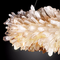Suspension moderne de luxe en pierre naturelle cristal de roche luminaires pour le salon