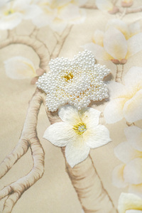 Carta da Parati Personalizzata Ricamata a Mano con Design Floreale e Uccelli, Carta da Parati di Lusso con Ricami Artigianali 3D per Decorazione Casa - Product Image 3