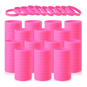 קידום מכירות ורוד ריק גומי אישית זול לוגו מותאם אישית סרט זרוע היד סיליקון צמיד מתנות - Product Image 1