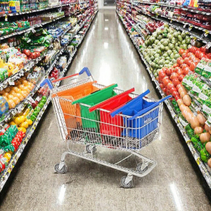 Sacs de courses pliables et lavables multi-usages avec bandoulière personnalisable, taille moyenne, pour chariot de supermarché - Product Image 1