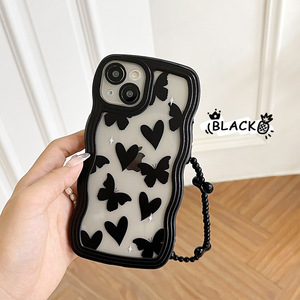 เคสโทรศัพท์มือถือกระจก TPU ลายผีเสื้อสุดหรูสำหรับ <span class=keywords><strong>iPhone</strong></span> 15 14 13 12 <span class=keywords><strong>11</strong></span> PRO MAX ขอบหยักกันกระแทกทำ<span class=keywords><strong>จาก</strong></span>พีซี - Product Image 1