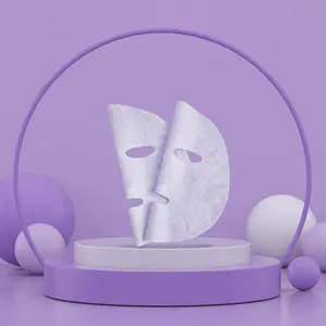 Warna Lavender campuran serat selulosa biodegradable lembar masker wajah bahan untuk masker perawatan kulit