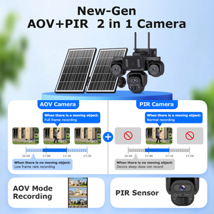 Caméra de sécurité solaire extérieure sans fil AOV intelligente AI Wifi 4G PTZ avec emplacement pour carte SIM et surveillance CCTV - Product Image 2
