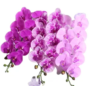 M-5512 High Quality 9 Heads Latex Artifical Orchid Flower Real Touch For Decoration