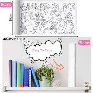 Rouleau de papier à colorier personnalisé DIY pour le dessin des enfants, rouleau de graffiti, imprimé flexographique, papier offset de haute qualité, affiche - Product Image 3