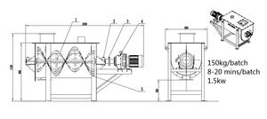 เครื่องผสมผงแร่สีผงแห้งกาวแบบสกรูแนวนอน - Product Image 3