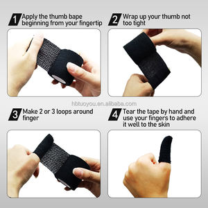 Adhesivo personalizado elástico <span class=keywords><strong>Crossfit</strong></span> vendaje envoltura levantamiento de pesas deportes cinta pulgar agarre impresión transpirable gancho agarre pulgar cinta - Product Image 6