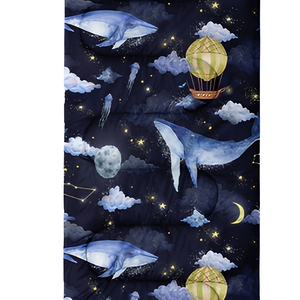 <strong>Whales</strong> Printed 3-Season Lightweight Waterproof Camping <strong>Sleeping</strong> <strong>Bag</strong> Polyester Filled Rectangular for Adults - Product Image 5