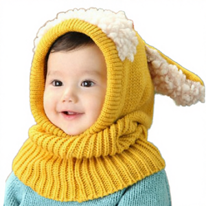 Conjunto de Gorro y Bufanda de Invierno para Bebés, Niños y Niñas, Nuevo Modelo, 100% Poliéster, Tejido Común, Gorros de Punto - Product Image 4