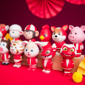 งานฝีมือ<span class=keywords><strong>ไม้</strong></span>สุดสร้างสรรค์เครื่องประดับตั้งโต๊ะสไตล์จักรราศีของจีนไม้เนื้อแข็งเครื่องประดับบ้านแกะ<span class=keywords><strong>สลัก</strong></span>ของขวัญคริสต์มาส - Product Image 2