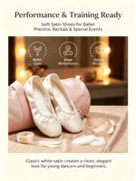 Chaussons de danse souples en satin à semelle souple pour femmes et filles, confortables et flexibles, avec détail nœud, pour l'entraînement et la pratique de la danse