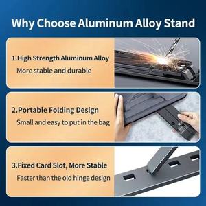 ความสูงปรับอลูมิเนียมพับขาตั้งแล็ปท็อปยืนโฮมออฟฟิศนักเรียนคอมพิวเตอร์แล็ปท็อปสําหรับ Lap - Product Image 4