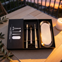 Kit de Soins pour Bougies Parfumées de Luxe 3 Pièces Marque Privée OEM – Plateau à Bougies, Coupe-Mèche et Éteignoir Personnalisables – Décoration Maison Moderne