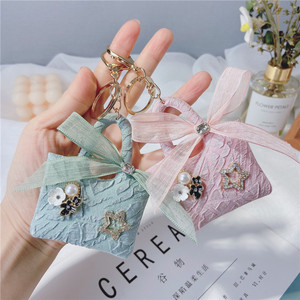 Mini Bolso de Moda con Llavero, Lazo de Encaje, Colgante de Aleación de Cristal, Regalo para Mujer - Product Image 1