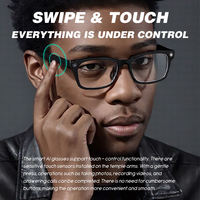 Lunettes intelligentes IA avec caméra 4K, prise de photos, vidéo, appels téléphoniques ChatGPT, musique, fonction IA, réveil vocal et enregistrement