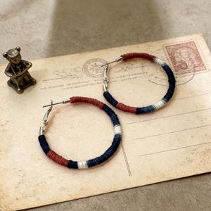 Pendientes de Aro Hechos a Mano con Hilo de Algodón Encerado 2026, Patrón Geométrico, Estilo Bohemia, Joyería de Moda para Mujer - Product Image 2