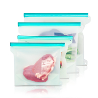 Herbruikbare, recyclebare siliconen ziplock voedselbewaarzak voor supermarkt & tentoonstellingsgebruik, voedselverpakking, ruimtebesparend