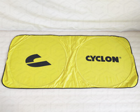 Pare-soleil avant de voiture en tissu jaune, Polyester avec pochette, impression couleur jaune personnalisée, 1 couleur