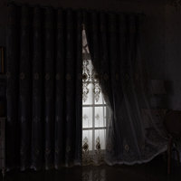 Rideaux occultants brodés à la française, motif floral 3D damassé argenté, pour salon et chambre, vente en gros, sur mesure