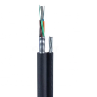 Câble à fibres optiques autoportant en forme de 8 GYTC8S G652D 12 24 48 96 fibres, avec messager en fil d'acier et gaine PE, pour extérieur, aérien, OEM