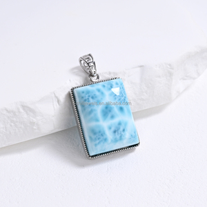 Colgantes de Larimar con Diseño de Vida Marina, Corte Ovalado y Corte Trillón, Venta al por Mayor - Joyería de Tesoro Natural del Caribe - Product Image 5