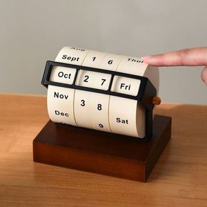 Large <b>Rotating</b> Wood Desktop Ornament Perpetual Countdown Calendar for Exam Motivation Novelty Gift <b>Desk</b> Accessory Decoration - Product Image 3
