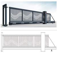 Porte coulissante automatique en porte-à-faux de conception moderne pour l'allée extérieure et le mur de délimitation pour l'entrée principale d'appartement