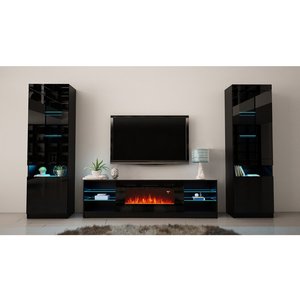 Lumières Led noires de 85 pouces, vente en gros, Design moderne, meuble de salon, Center de feu, avec support de télévision, vente en gros - Product Image 2