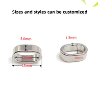 Perles d'espacement de curseur en acier inoxydable personnalisées breloques de glissière rectangle perles de curseur clips de verrouillage de bracelet grand trou cordon en cuir